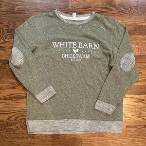 White Barn Green Chick Farm Sweatshirt